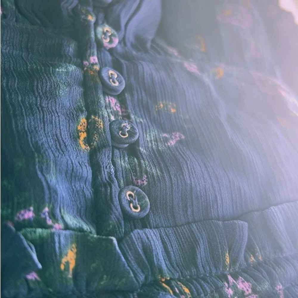 Patrons of Peace Navy Dress with Floral Patterns - Picture 9 of 9